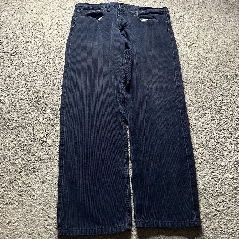 LEVIS 550‎ Corduroy Trousers Cord Jeans Cotton Black Mens W34 L32